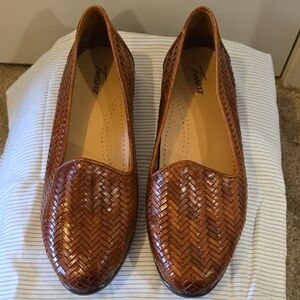 Trotters Woven Leather Slip-On Loafers - Cognac